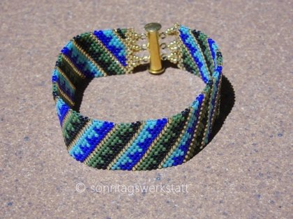 ARMBAND ☀ IN PEYOTE-TECHNIK ☀ GEFÄDELT 18,5 cm lang ☀ unikat